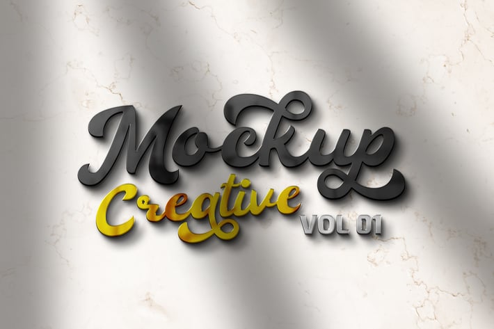 YDM Front 3D Logo Mockup