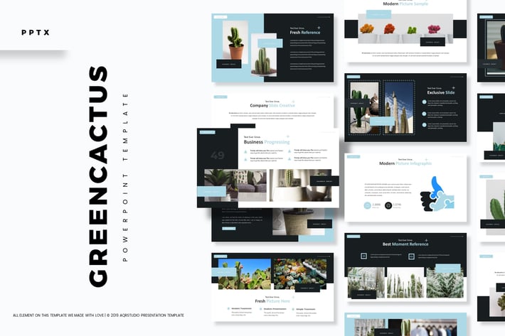 Green Cactus - Powerpoint Template