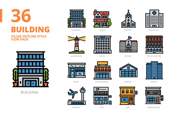 Building Filled Outline