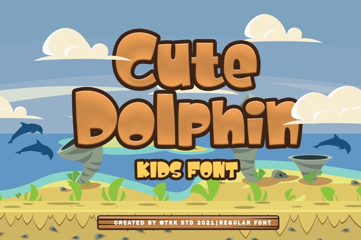 Cute Dolphin - Kids font