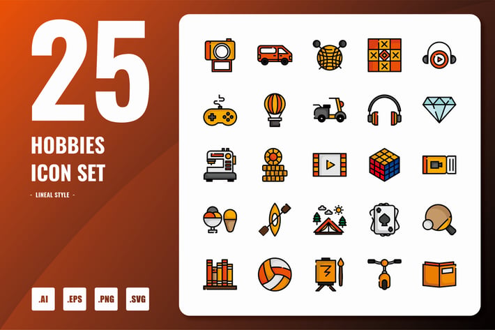 Hobbies Lineal Icons