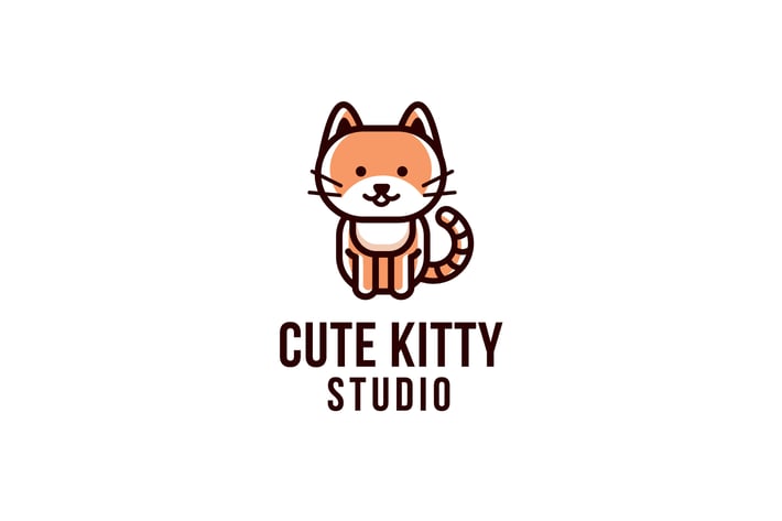 Cute Kitty Studio Logo Template
