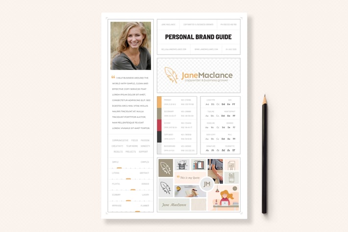 One Page Personal Brand Style Guide