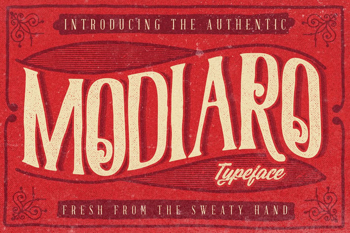 Modiaro vintage branding logo font