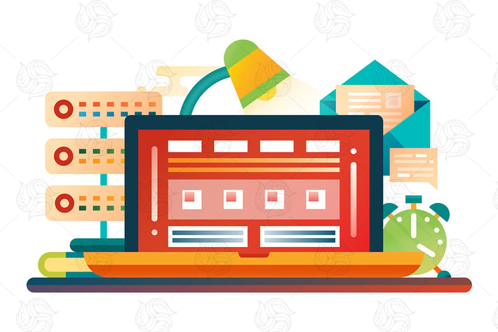Work Place - Flat Design Website Banner