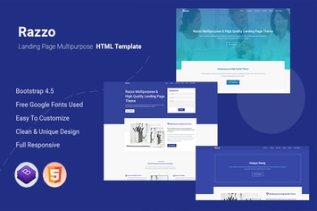 Razzo - Multipurpose Responsive Bootstrap Landing 