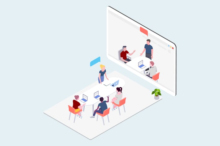 Video Meeting Isometric Illustration