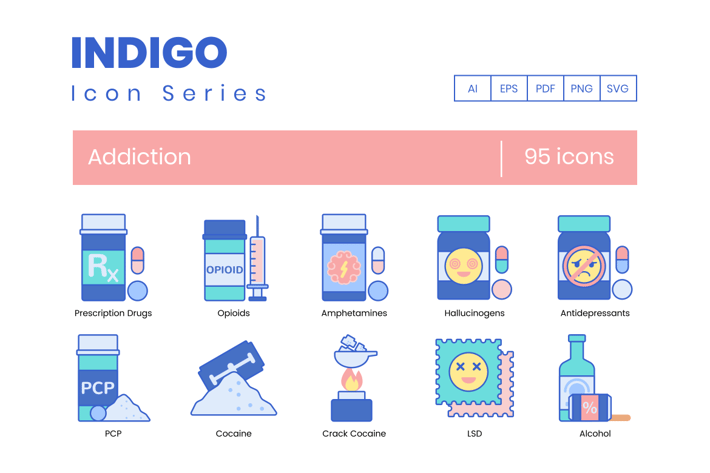 95 Addiction Icons & Medical Icons