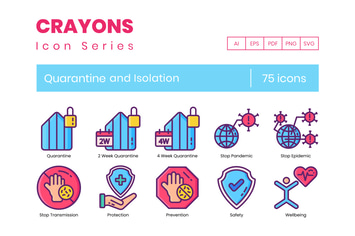 75 Quarantine and Isolation Line Icons