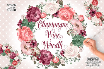 Champagne and Wine wreaths