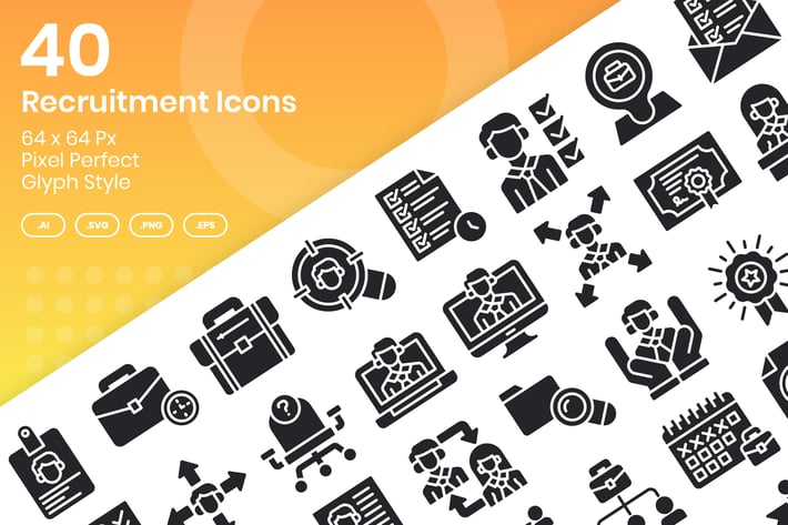Recruitment Icons Set - Glyph