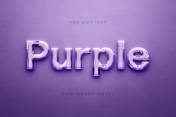 Purple Glass 3D Text Effect