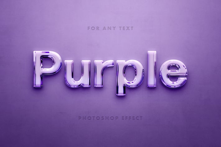 Purple Glass 3D Text Effect