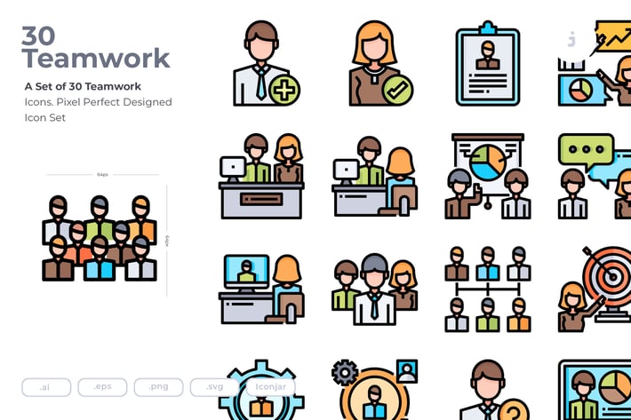 30 Teamwork Icons