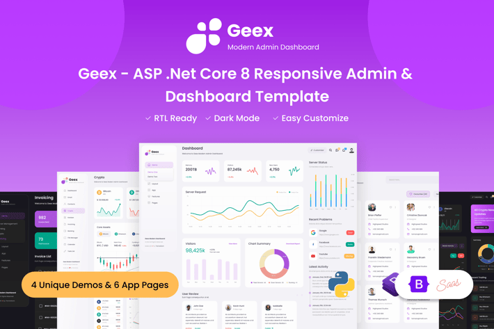 Geex - ASP .Net Core 8 Responsive Admin & Dashboa