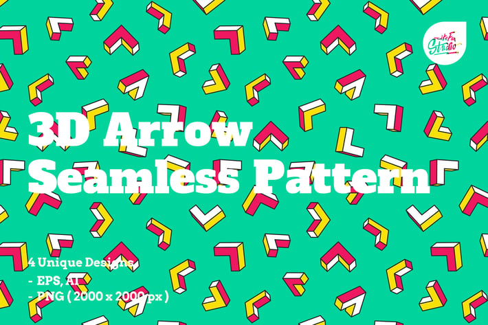 3D Arrow Seamless Patterns