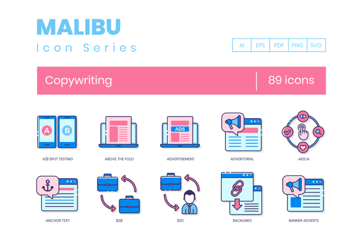 89 Copywriting Line Icons
