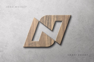 Wooden Logotype Mockup