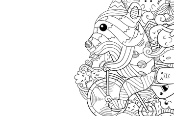 Circus Bear Doodle