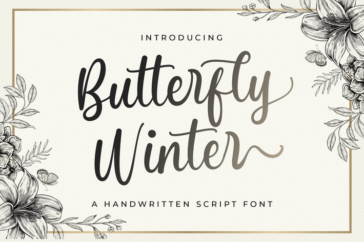 Butterfly Winter - Handwritten Font
