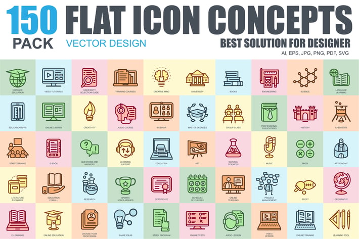 Flat Line Icons