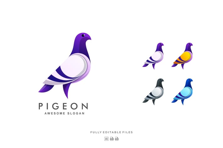 Pigeon Color Gradient Logo