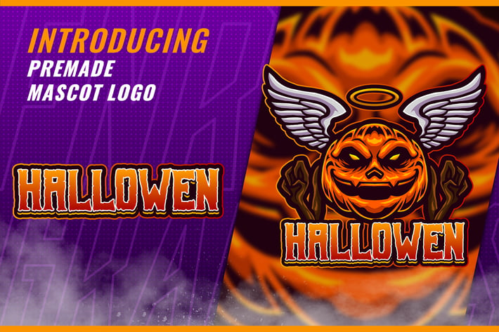 Hallowen Pumkin - Mascot Esport Logo Template