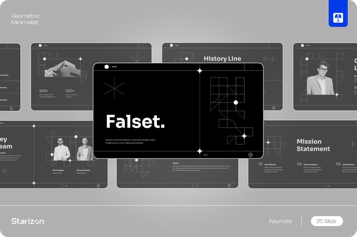 Black White Geometric Minimalist Pitch-Deck • 001