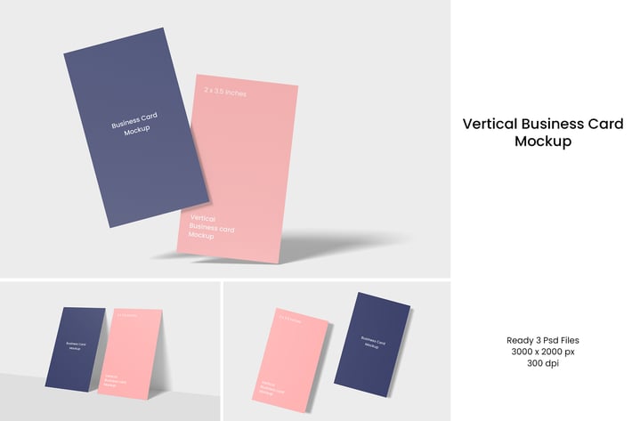 Vertical Business Card Mockup