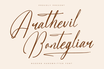 Arathevil Bontegliar Modern Handwritten Font