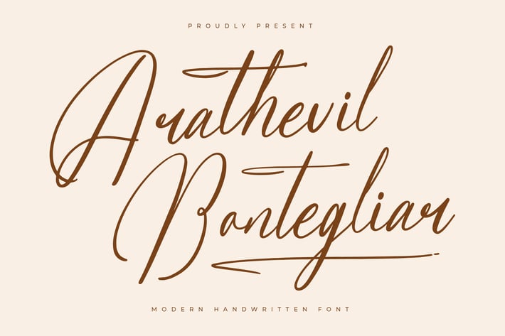 Arathevil Bontegliar Modern Handwritten Font