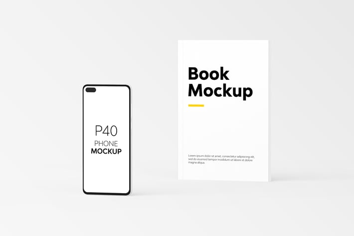 Book & P40 Phone Mockup