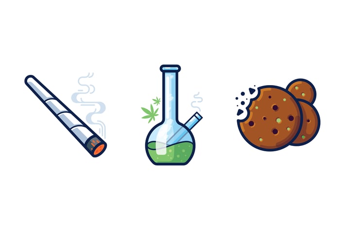 Cannabis icon set