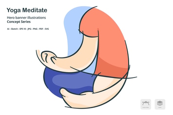 Yoga Meditation Pose Vector Illustration