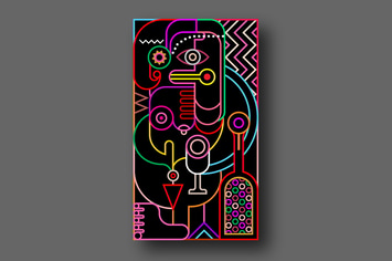 Abstract portrait of a woman neon colors