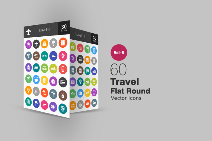 60 Travel Glyph Multicolor BG Icons