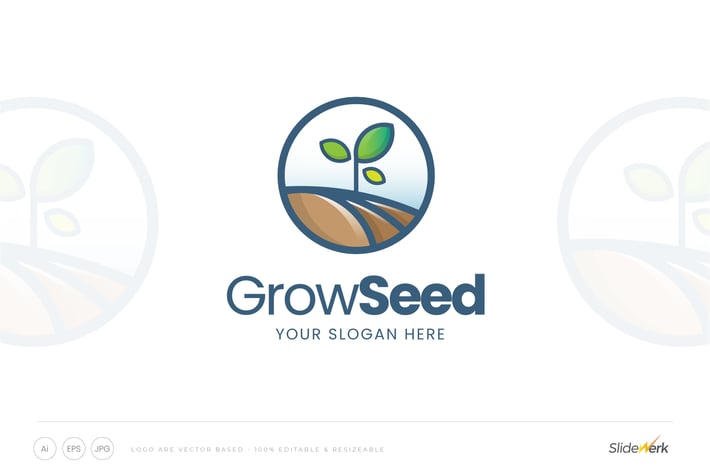 Grow Seed Sprout Logo Template