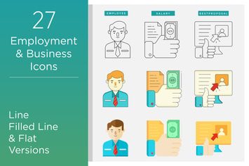 BUSINESS EMPLOYMENT ICON SET