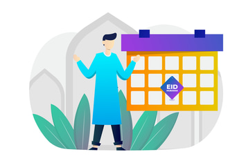 Celebrate Eid Mubarak Flat Design