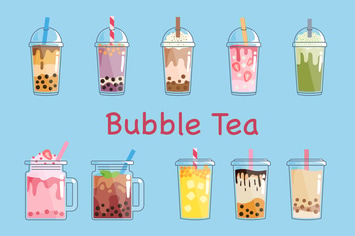 Bubble Pearl Tea Hand Drawn