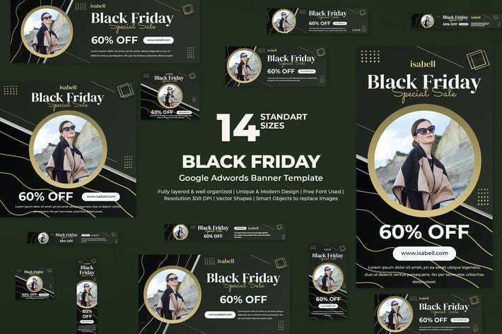 Black Friday Google Ads Banners Template