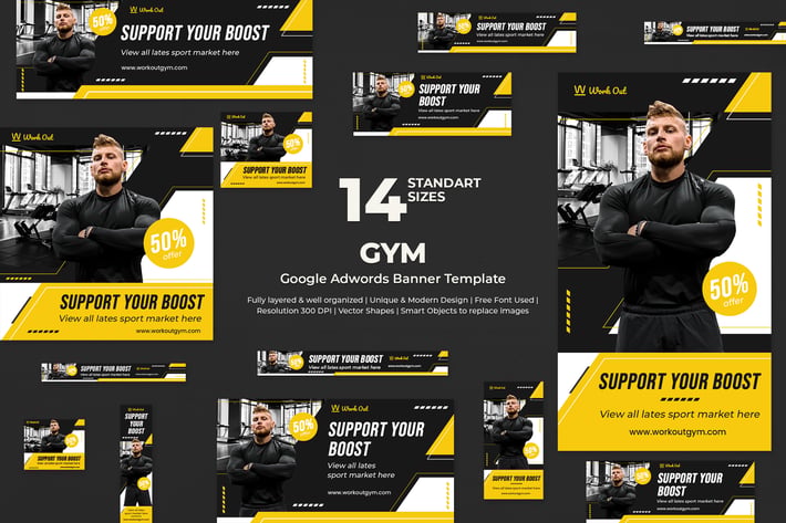 GYM Google Ads Banners Template