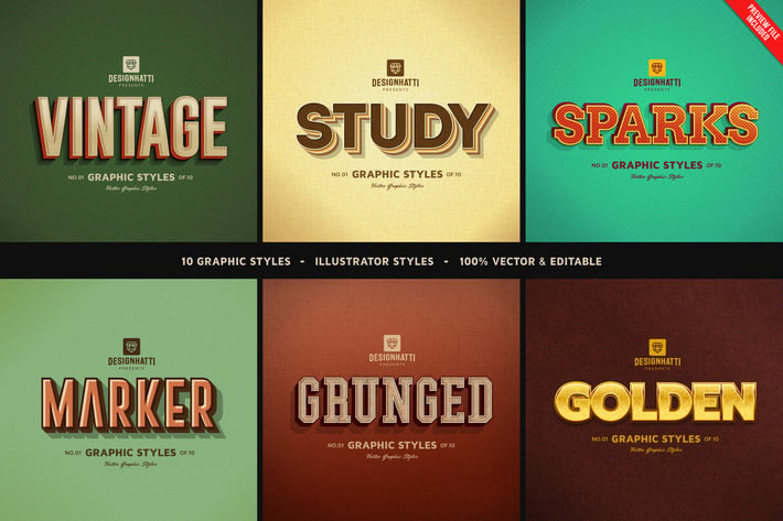 Retro Vintage Text Styles Vol.02