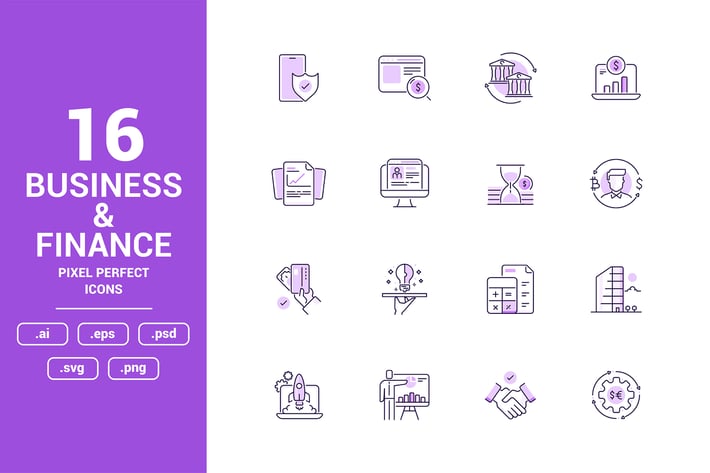Business and Finance Color Vector Line Icons
