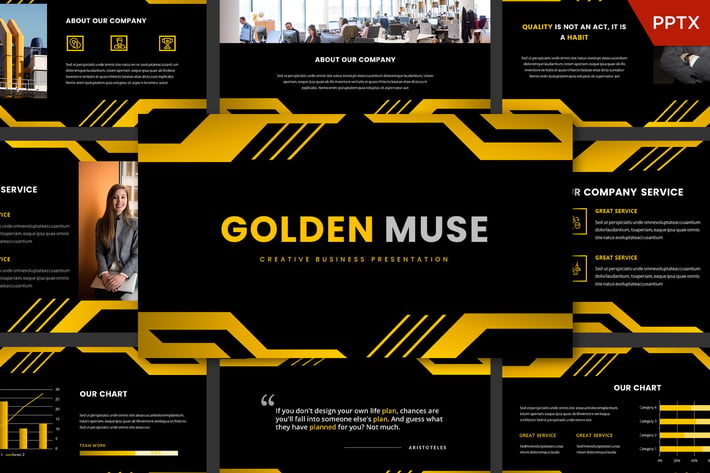 Golden Muse Powerpoint Template