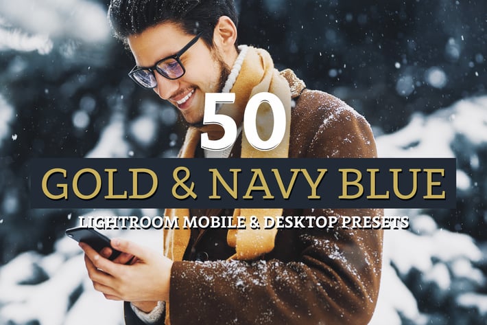 50 Gold & Navy Lightroom Presets
