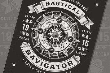 Vintage Nautical Navigator Typography