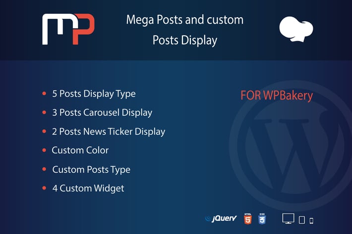 Mega Posts Display for WPBakery