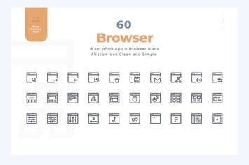 60 App and Browser Icons - Material Icon