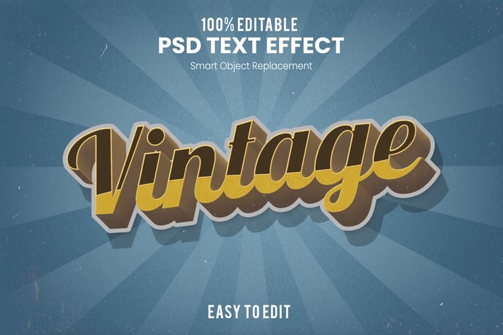 Vintage Retro 3D Text Effect 